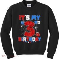ItS My 3rd Birthday Spider Theme Party 3 Year Old Kids Sweatshirt thumb 0