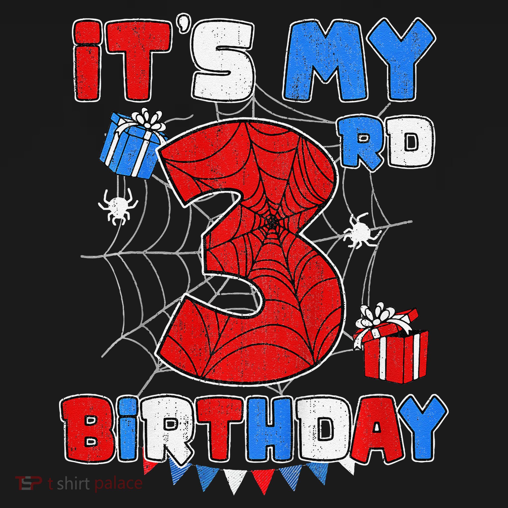 ItS My 3rd Birthday Spider Theme Party 3 Year Old Kids Sweatshirt