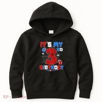 ItS My 3rd Birthday Spider Theme Party 3 Year Old Kids Hoodie thumb 0