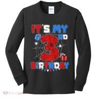 ItS My 3rd Birthday Spider Theme Party 3 Year Old Kids Long Sleeve Shirt thumb 0