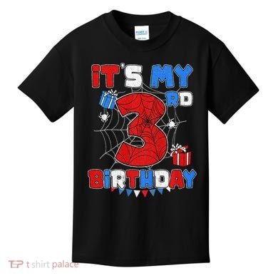 ItS My 3rd Birthday Spider Theme Party 3 Year Old Kids T-Shirt