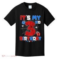 ItS My 3rd Birthday Spider Theme Party 3 Year Old Kids T-Shirt thumb 0