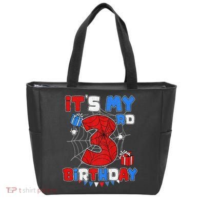 ItS My 3rd Birthday Spider Theme Party 3 Year Old Tote Bag