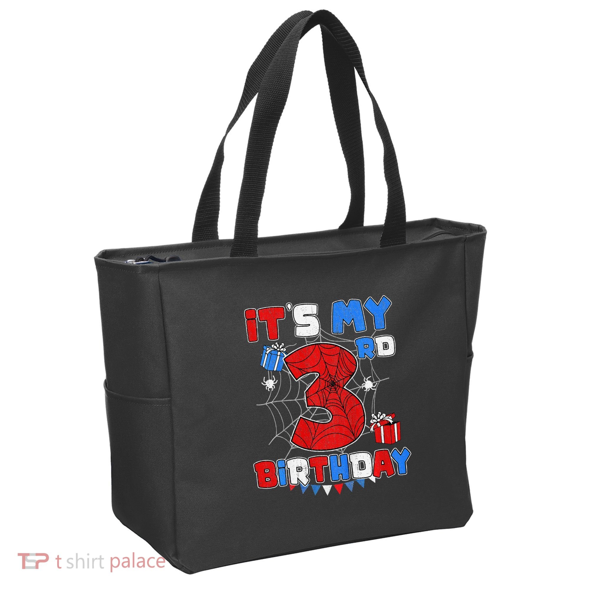 ItS My 3rd Birthday Spider Theme Party 3 Year Old Tote Bag