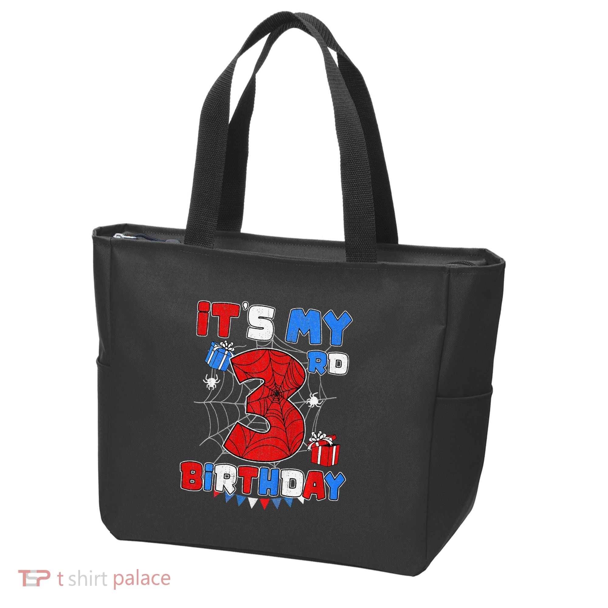 ItS My 3rd Birthday Spider Theme Party 3 Year Old Tote Bag