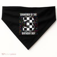 ItS My 3rd Birthday Racing Car For Grandma Family USA-Made Doggie Bandana thumb 0