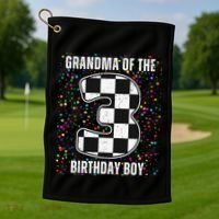 ItS My 3rd Birthday Racing Car For Grandma Family Golf Towel thumb 1