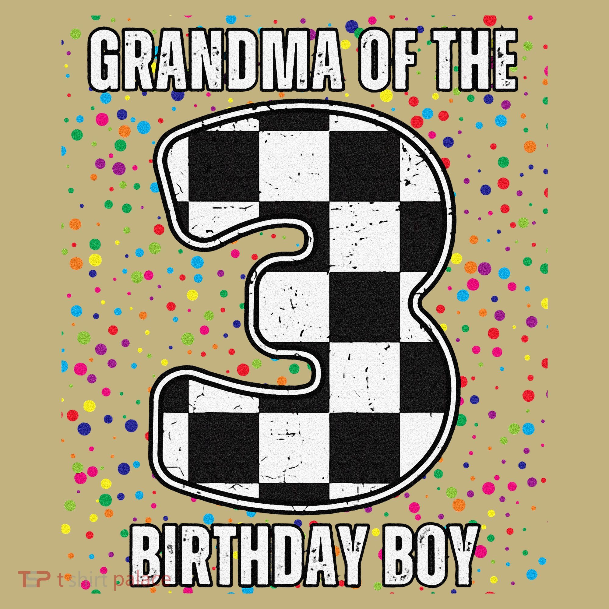 ItS My 3rd Birthday Racing Car For Grandma Family T-Shirt