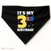 ItS My 3rd Birthday Boy 3 Girl Three Happy Birthday USA-Made Doggie Bandana thumb 0
