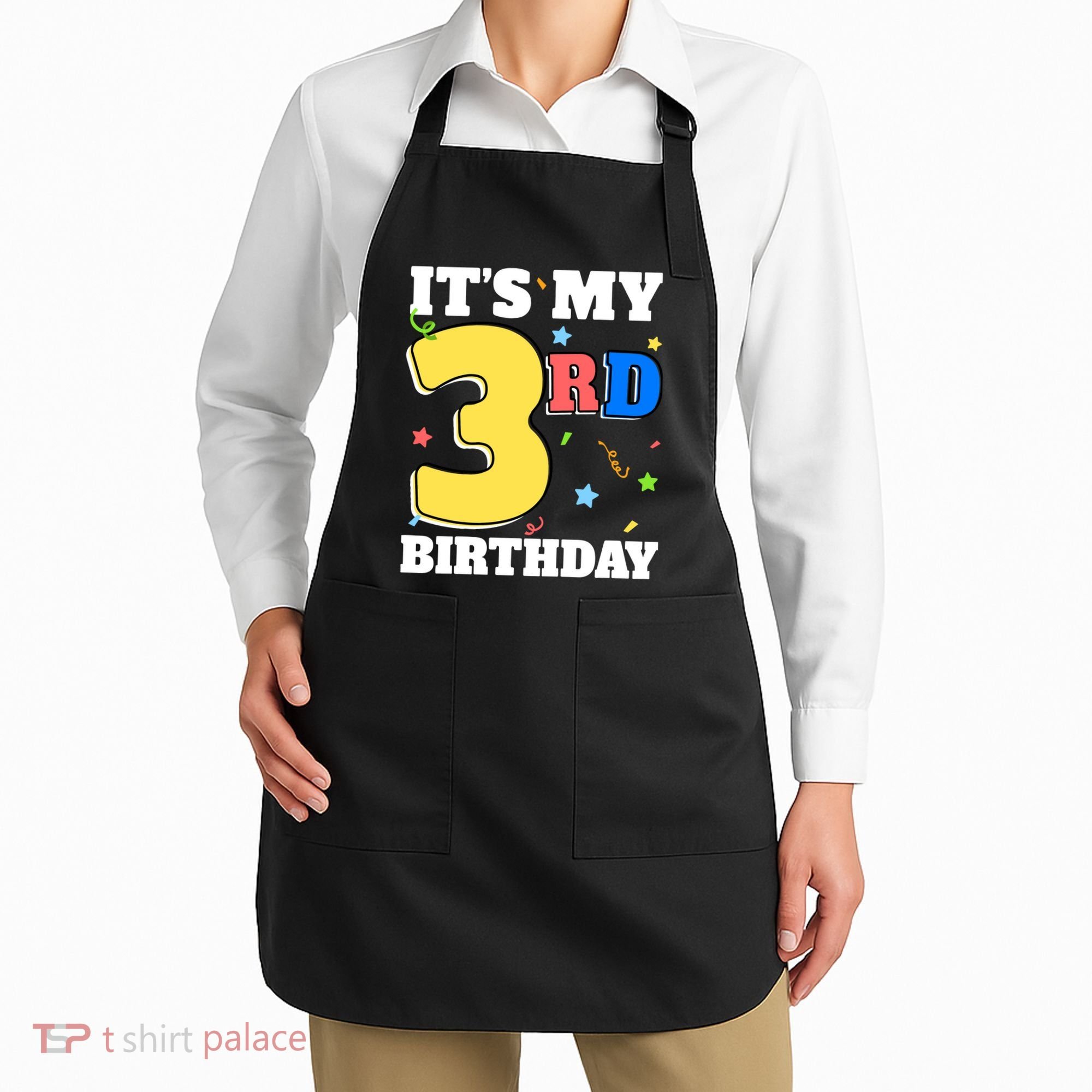ItS My 3rd Birthday Boy 3 Girl Three Happy Birthday Apron