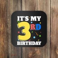 ItS My 3rd Birthday Boy 3 Girl Three Happy Birthday Coaster thumb 0