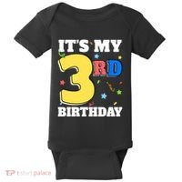 ItS My 3rd Birthday Boy 3 Girl Three Happy Birthday Baby Bodysuit thumb 0