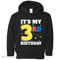ItS My 3rd Birthday Boy 3 Girl Three Happy Birthday Toddler Hoodie thumb 0