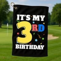 ItS My 3rd Birthday Boy 3 Girl Three Happy Birthday Golf Towel thumb 1