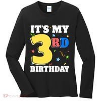 ItS My 3rd Birthday Boy 3 Girl Three Happy Birthday Women's Long Sleeve Shirt thumb 0