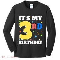 ItS My 3rd Birthday Boy 3 Girl Three Happy Birthday Kids Long Sleeve Shirt thumb 0