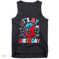 ItS My 3rd Birthday Spider Theme Party 3 Years Old Tank Top thumb 0