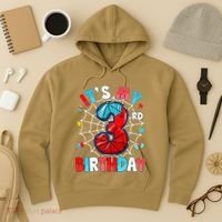 ItS My 3rd Birthday Spider Theme Party 3 Years Old Hoodie thumb 3
