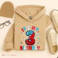 ItS My 3rd Birthday Spider Theme Party 3 Years Old Hoodie thumb 4