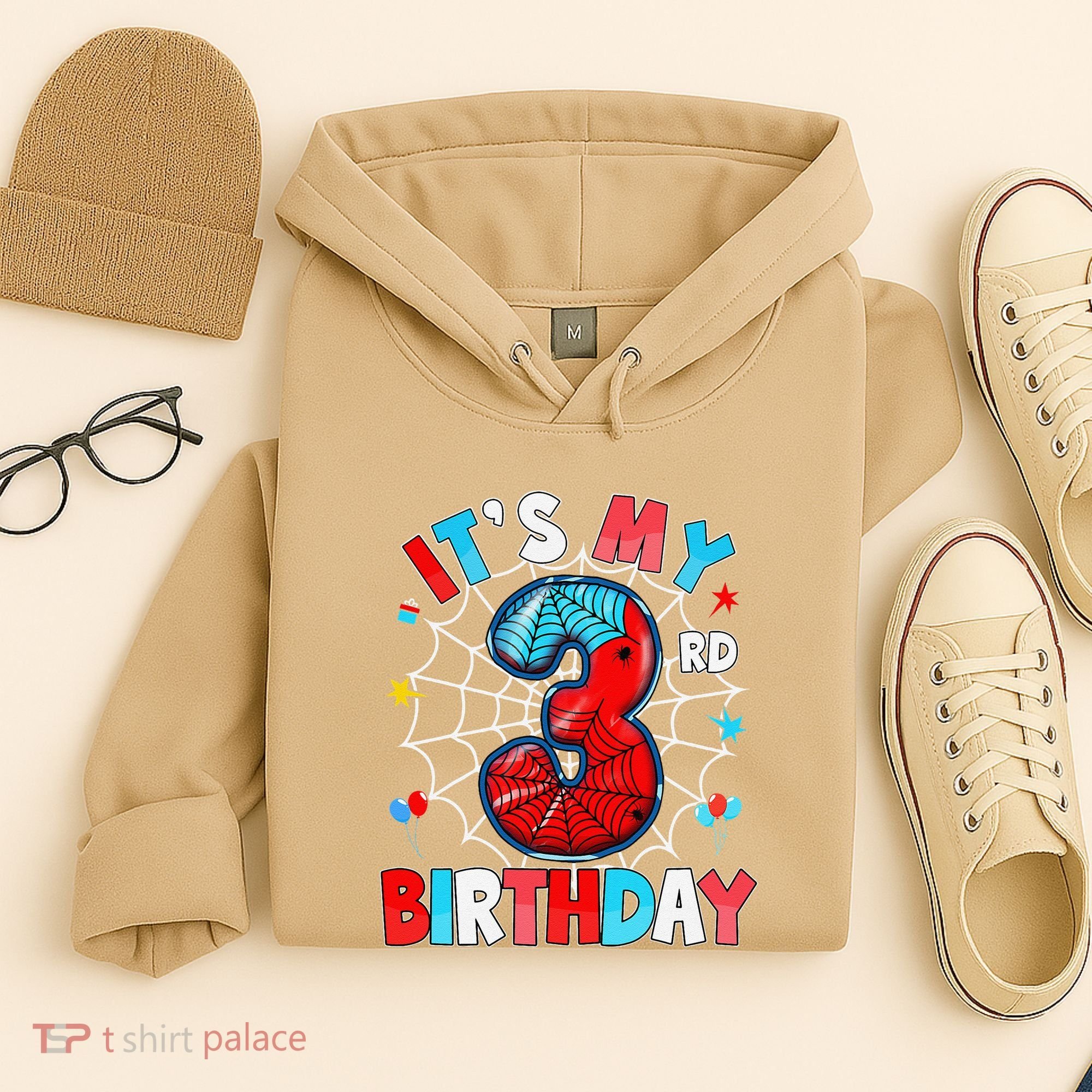 ItS My 3rd Birthday Spider Theme Party 3 Years Old Hoodie