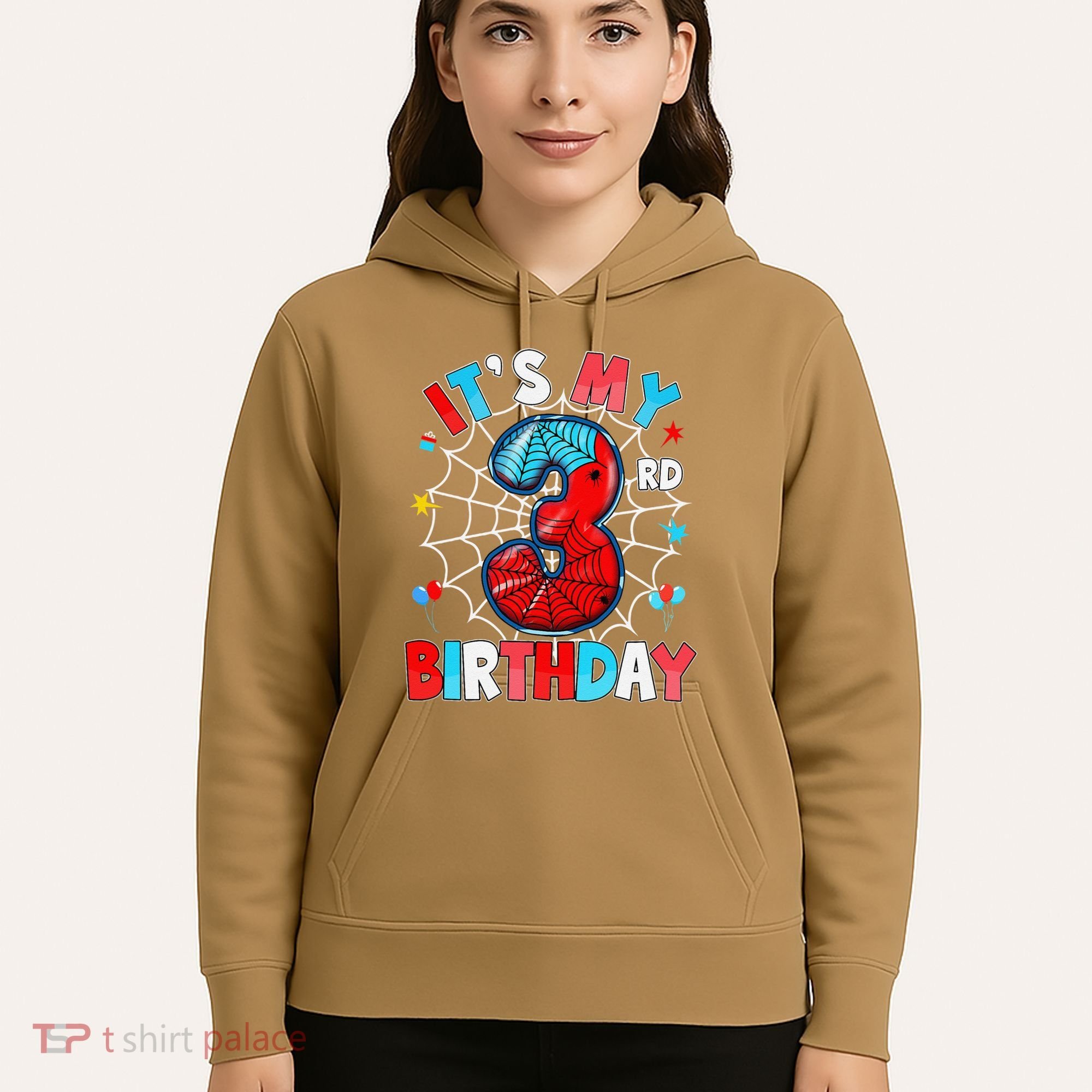 ItS My 3rd Birthday Spider Theme Party 3 Years Old Hoodie