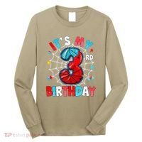 ItS My 3rd Birthday Spider Theme Party 3 Years Old Long Sleeve Shirt thumb 0