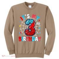 ItS My 3rd Birthday Spider Theme Party 3 Years Old Sweatshirt thumb 0