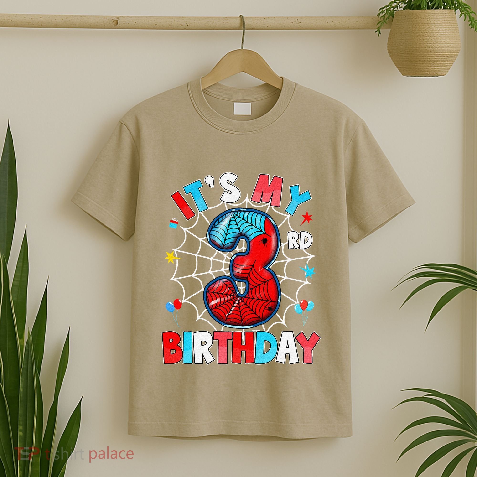 ItS My 3rd Birthday Spider Theme Party 3 Years Old T-Shirt