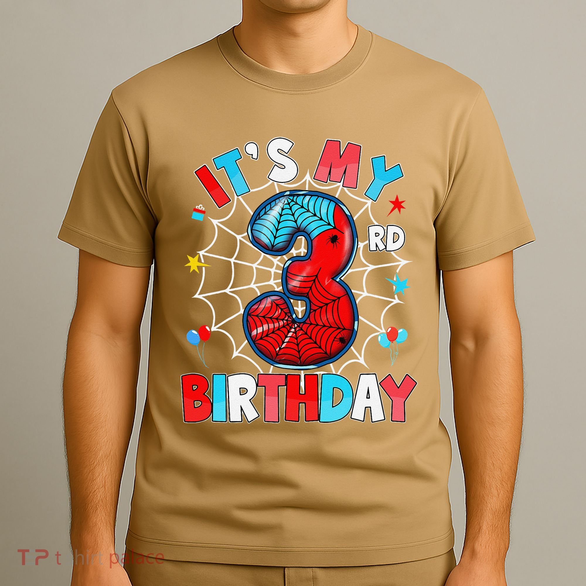 ItS My 3rd Birthday Spider Theme Party 3 Years Old T-Shirt