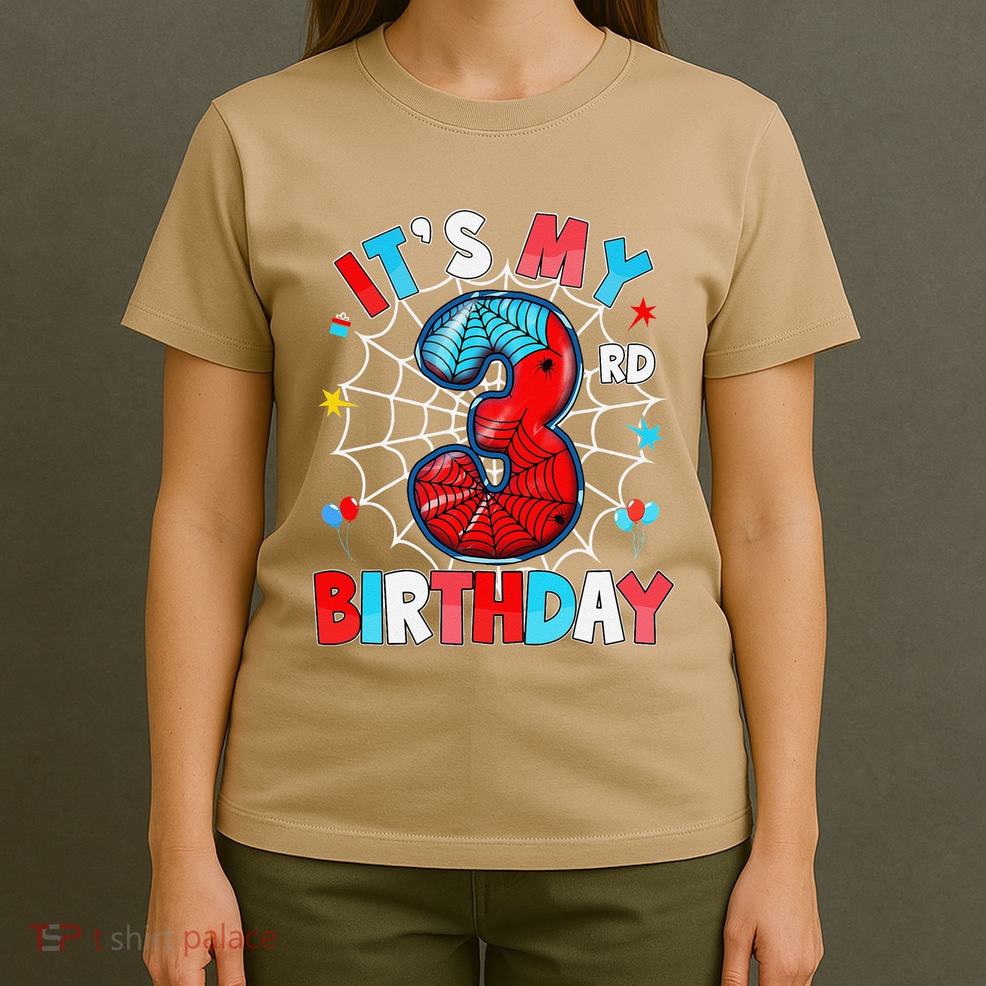 ItS My 3rd Birthday Spider Theme Party 3 Years Old T-Shirt