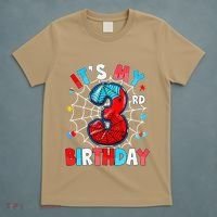 ItS My 3rd Birthday Spider Theme Party 3 Years Old T-Shirt thumb 5