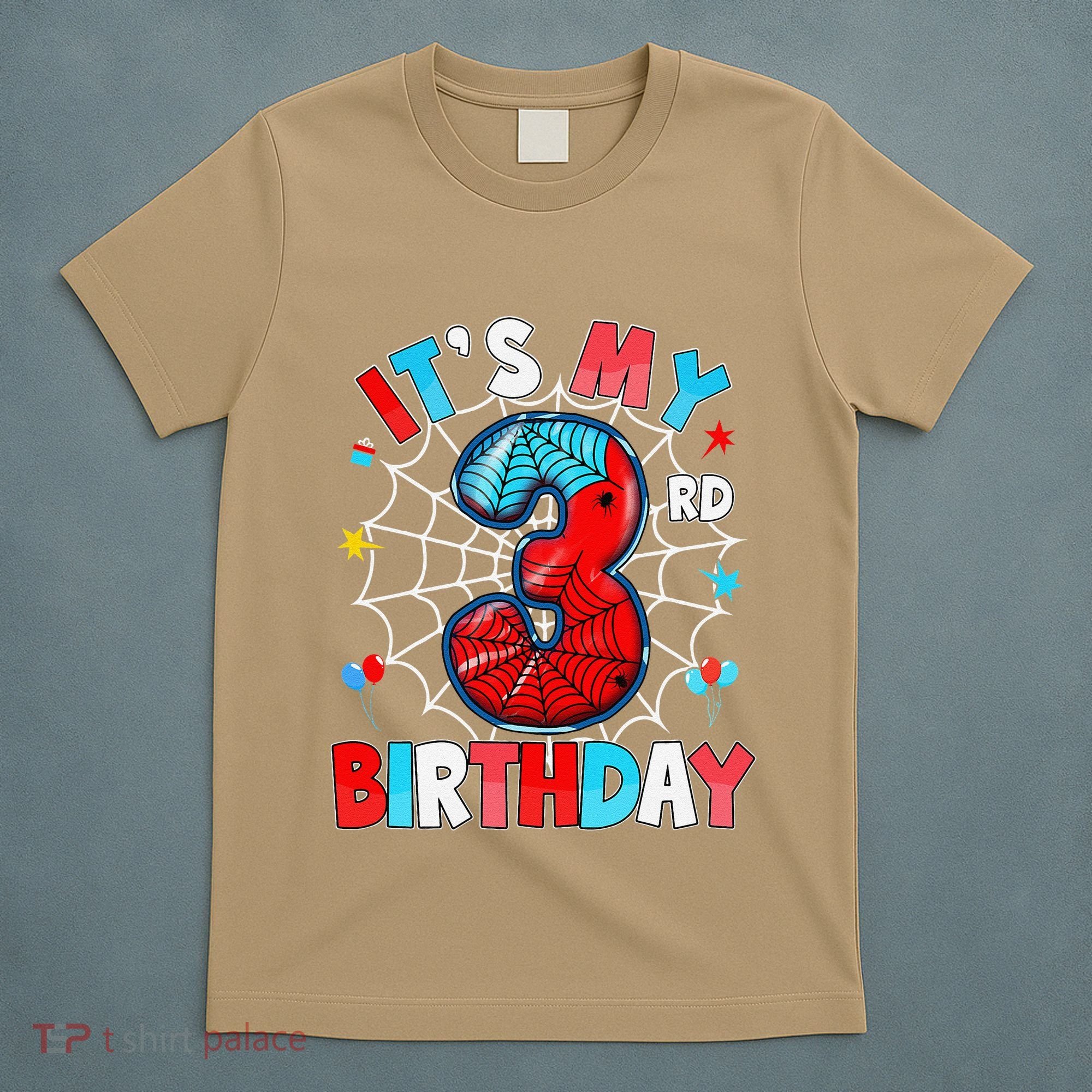 ItS My 3rd Birthday Spider Theme Party 3 Years Old T-Shirt