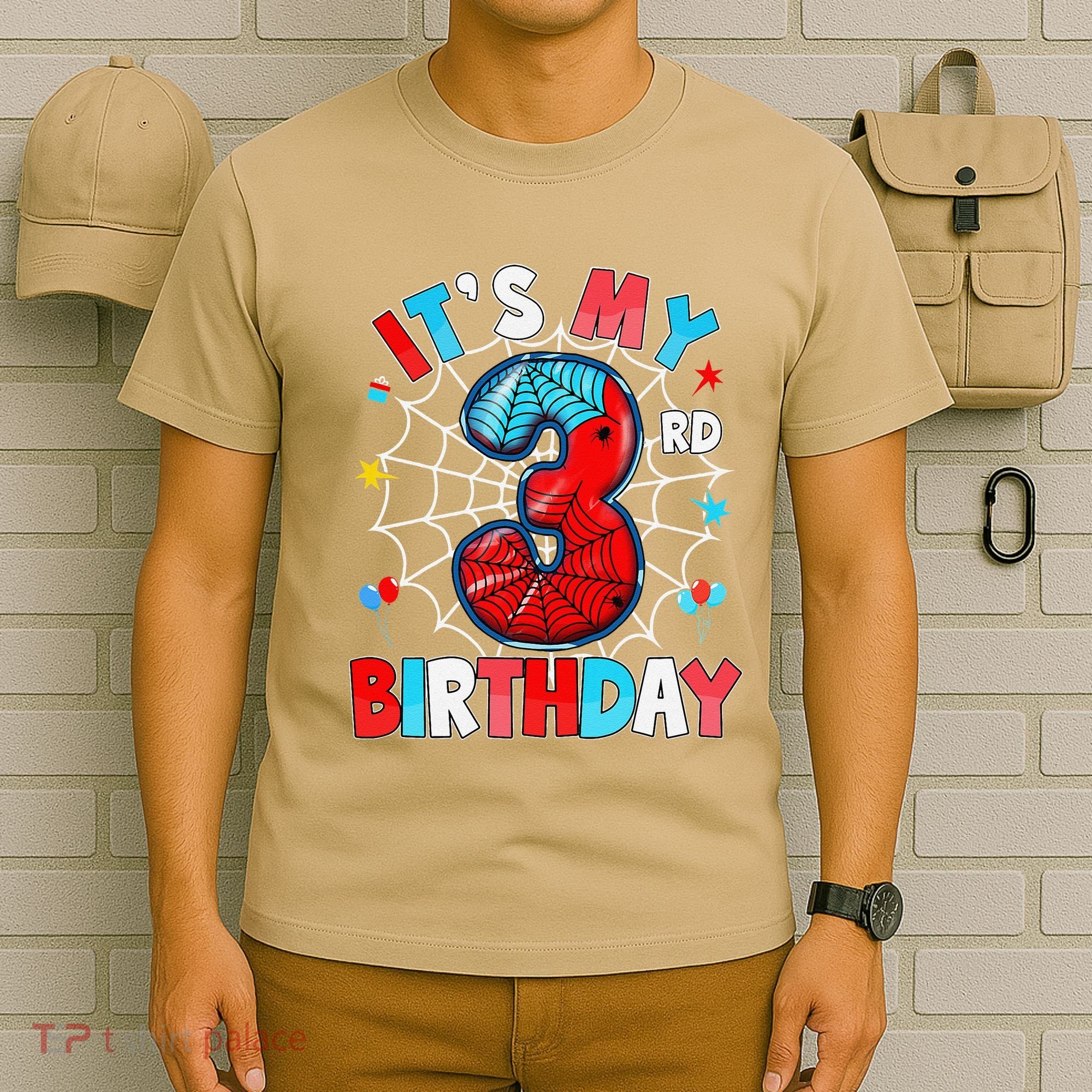 ItS My 3rd Birthday Spider Theme Party 3 Years Old T-Shirt