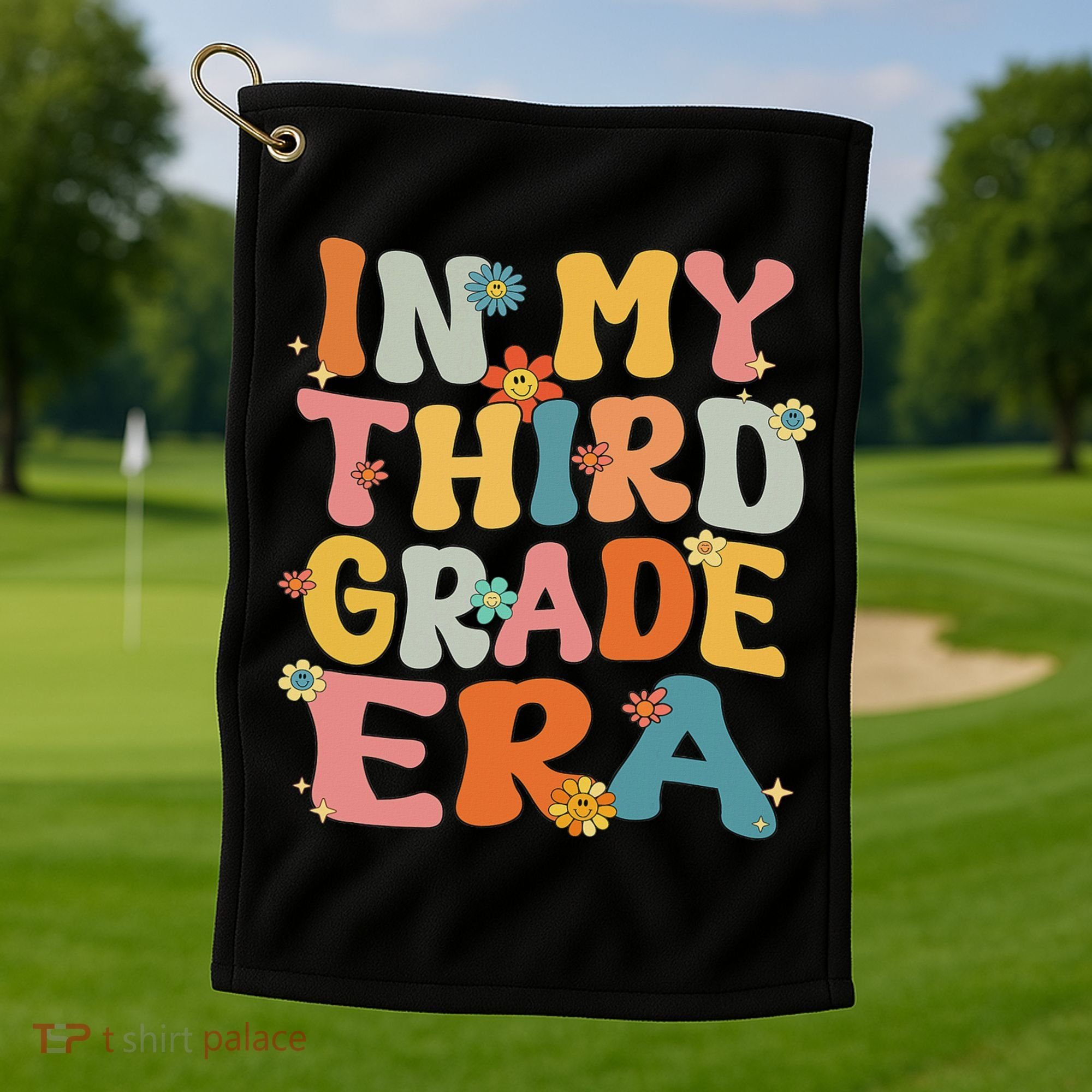 In My 3rd Grade Era Groovy Third Grade Back To School Cute Golf Towel