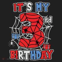 Its My 3rd Birthday Spider Theme Party 3 Year Old Boy Golf Towel thumb 3