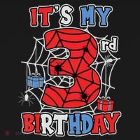 Its My 3rd Birthday Spider Theme Party 3 Year Old Boy Kids Sweatshirt thumb 2