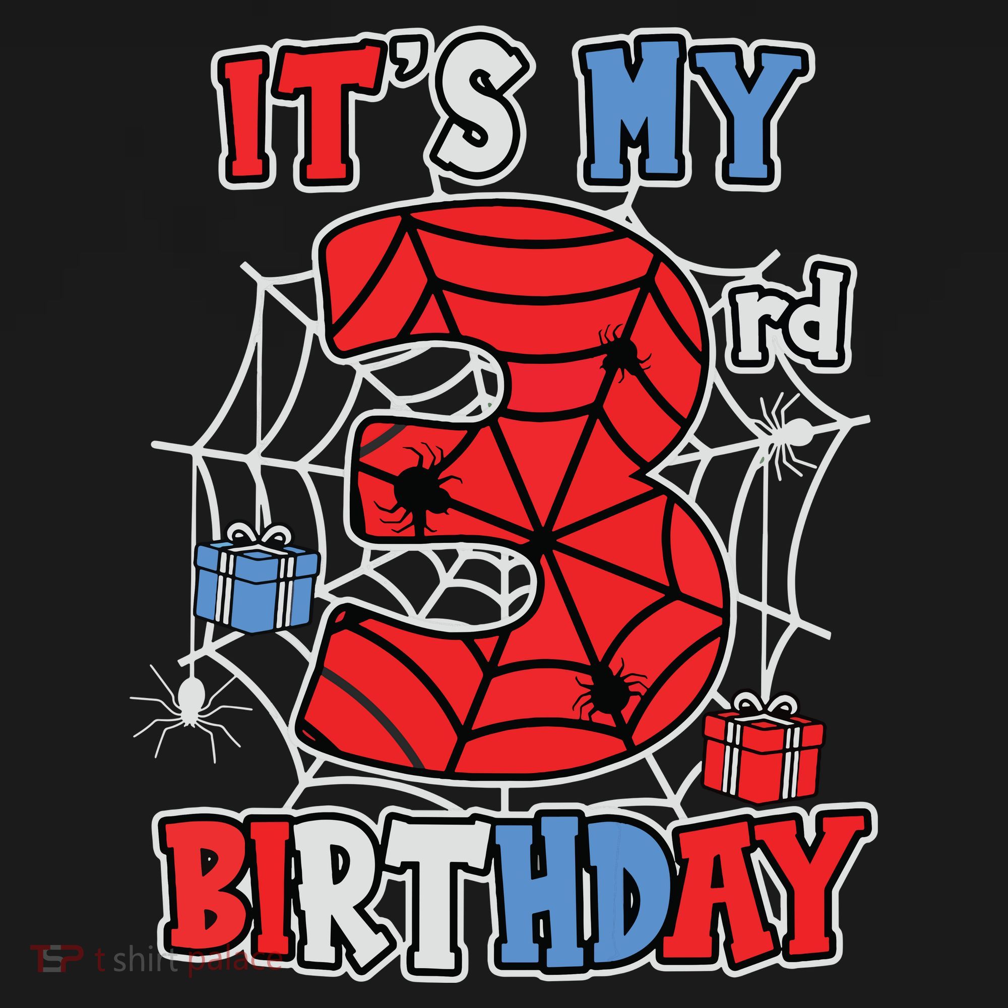 Its My 3rd Birthday Spider Theme Party 3 Year Old Boy Kids Sweatshirt