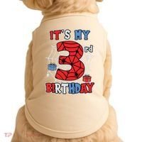 Its My 3rd Birthday Spider Theme Party 3 Year Old Boy Doggie Tank thumb 0