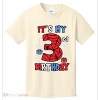 Its My 3rd Birthday Spider Theme Party 3 Year Old Boy Kids T-Shirt thumb 0