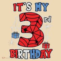 Its My 3rd Birthday Spider Theme Party 3 Year Old Boy Kids T-Shirt thumb 2