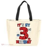 Its My 3rd Birthday Spider Theme Party 3 Year Old Boy Tote Bag thumb 0