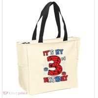 Its My 3rd Birthday Spider Theme Party 3 Year Old Boy Tote Bag thumb 2