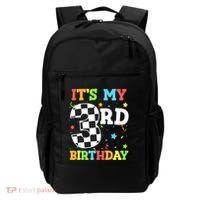 ItS My 3rd Birthday Boy 3 Two Racing Car Flag Race Car Backpack thumb 0
