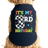 ItS My 3rd Birthday Boy 3 Two Racing Car Flag Race Car Doggie Tank thumb 0