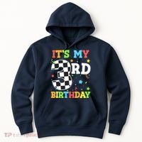 ItS My 3rd Birthday Boy 3 Two Racing Car Flag Race Car Hoodie thumb 0