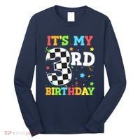 ItS My 3rd Birthday Boy 3 Two Racing Car Flag Race Car Long Sleeve Shirt thumb 0