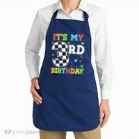 ItS My 3rd Birthday Boy 3 Two Racing Car Flag Race Car Apron thumb 2