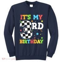 ItS My 3rd Birthday Boy 3 Two Racing Car Flag Race Car Sweatshirt thumb 0