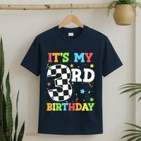 ItS My 3rd Birthday Boy 3 Two Racing Car Flag Race Car T-Shirt thumb 2
