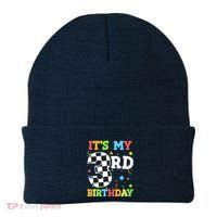 ItS My 3rd Birthday Boy 3 Two Racing Car Flag Race Car Beanie thumb 0
